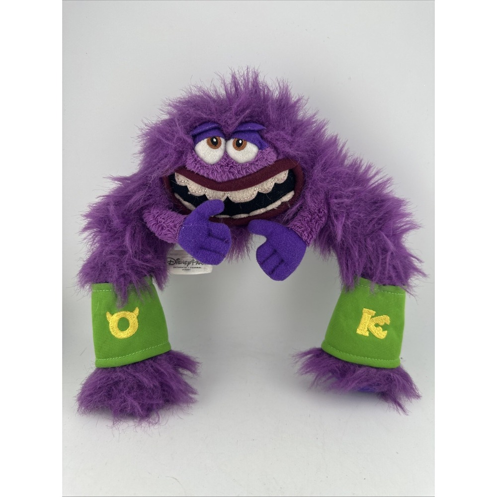 Disney Store Plush Monsters University Purple Striped 8” Stuffed Animal “Art”